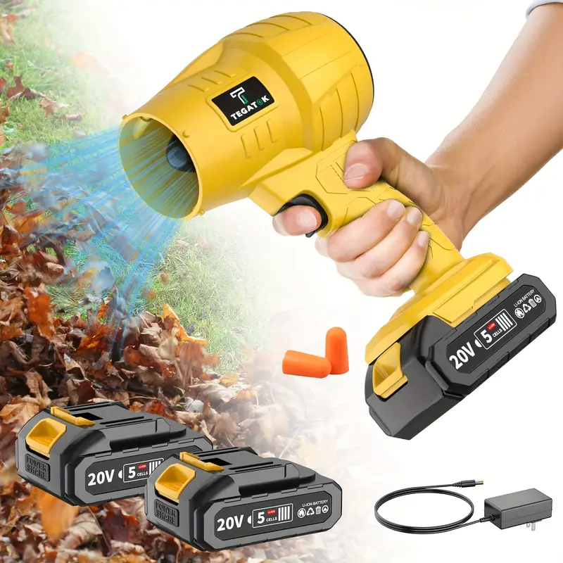 Turbo Jet Blower, 20000RPM Electric Cordless Leaf Blower, 20V 2.0/4.0AH Battery Jet Dry Blower, High Pressure Air Blower, Jet Blower Car Dryer, Hand Held Snow Blower, Home Outdoor, Blowing Leaves And Dust, Birthday Or Holiday Gifts